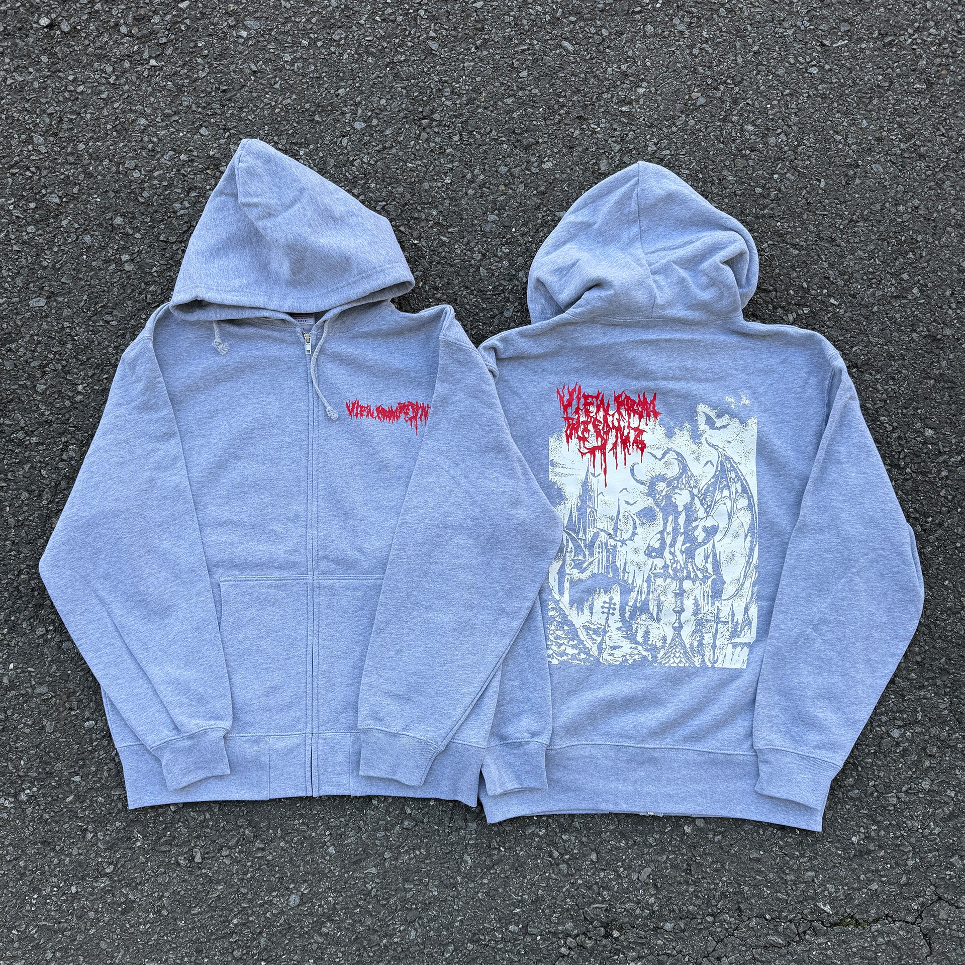 Devil - Zip Hoodie #gray